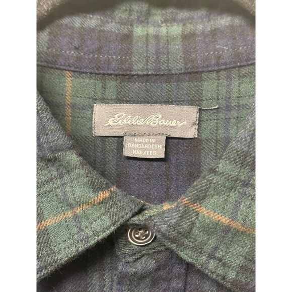 NWT EDDIE BAUER Tartan Plaid Flannel Button Down Shirt, Sz XXL - Picture 4 of 8
